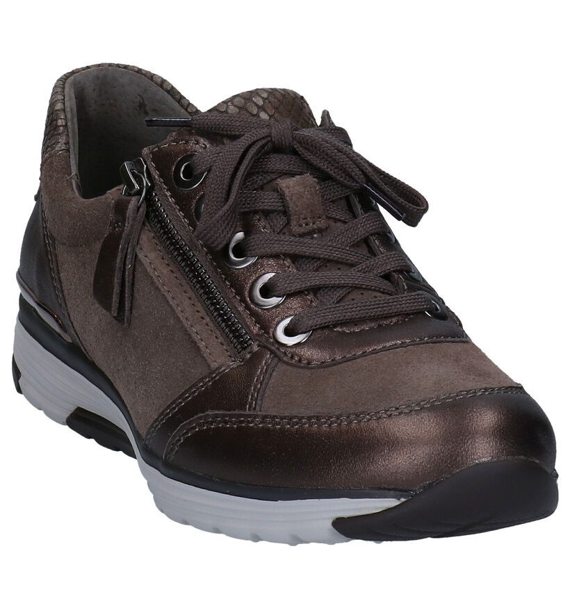 Gabor Rollingsoft Taupe Veterschoenen in leer (277859)