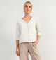 Vero Moda Olo T-shirt rayé en Beige pour femmes (346404)