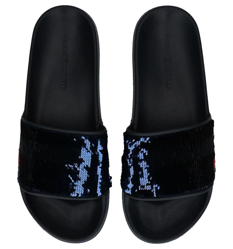 Donkerblauwe Slippers met Pailletten Tommy Hilfiger in kunststof (237439)