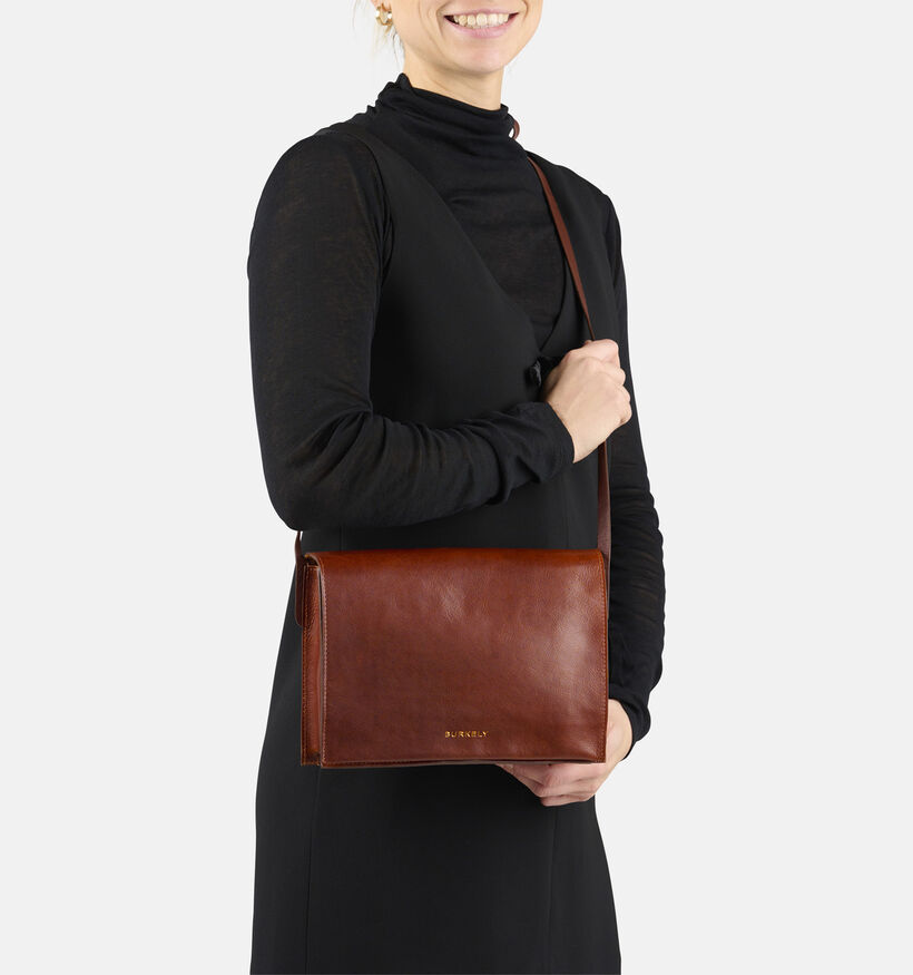 Burkely Fine Florence Sac port&eacute; crois&eacute; en Cognac pour femmes (380442)