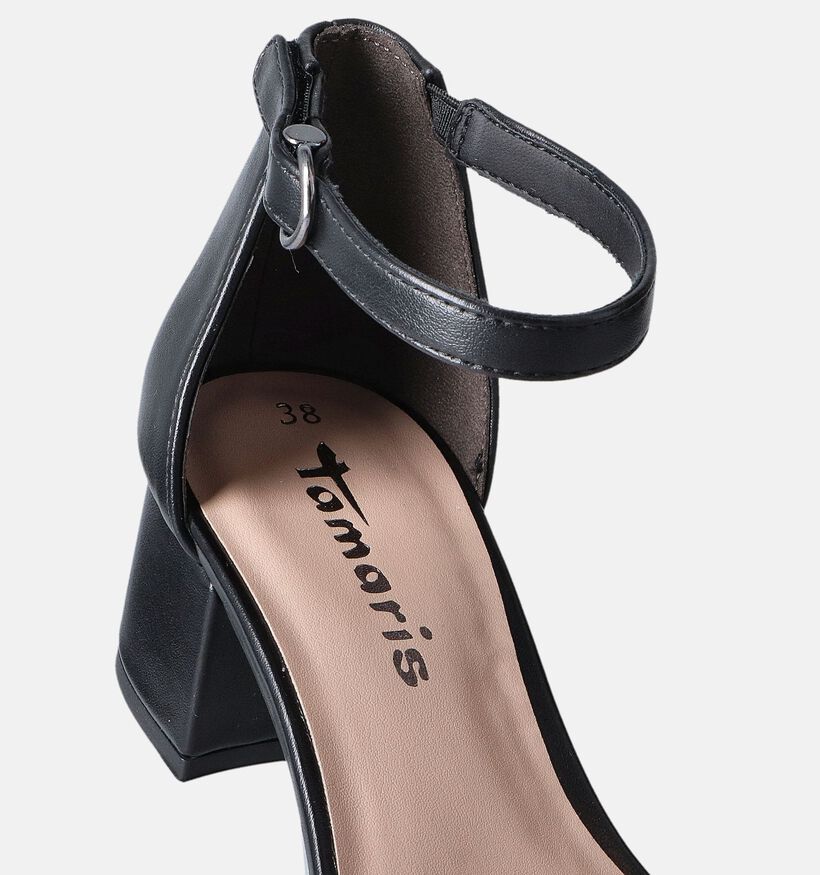 Tamaris Sandales avec talon carré en Noir pour femmes (355410)