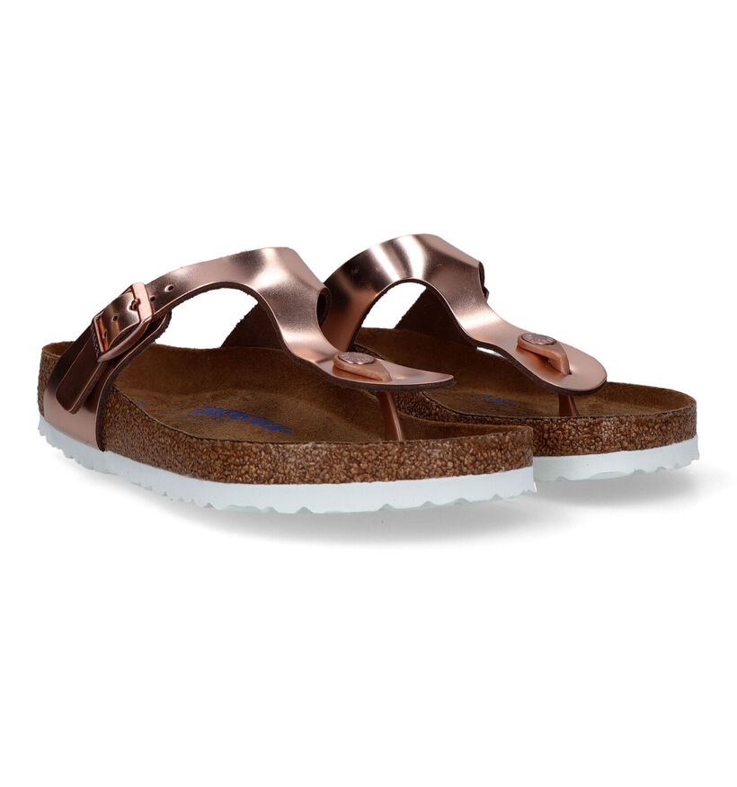Birkenstock Gizeh Tongs en Or rose pour femmes (322638)