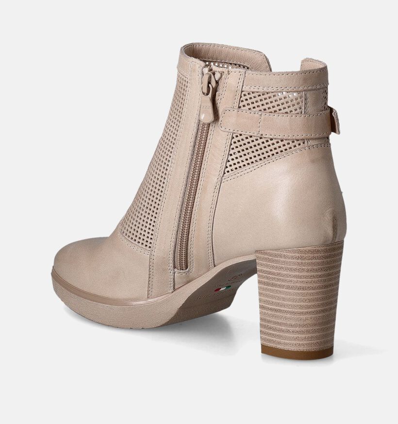 NeroGiardini Bottillons avec talon carré en Beige pour femmes (351921)