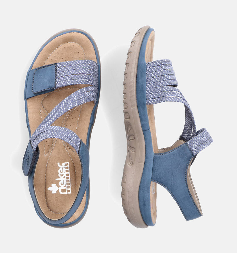 Rieker Sandales plates en Bleu pour femmes (354954)