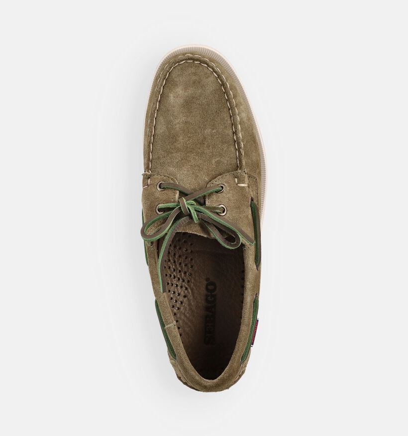 Sebago Dockside Portland Flesh Out Chaussures bateau en Vert kaki pour hommes (370264)