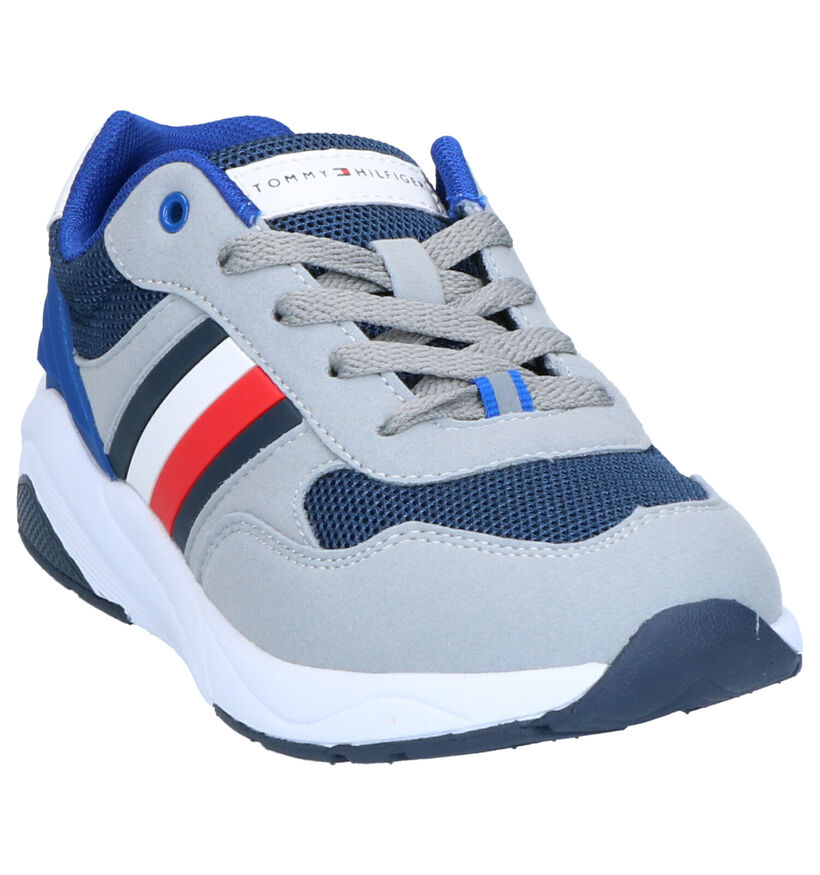 Tommy Hilfiger Grijs/Blauwe Sneakers in kunstleer (266597)