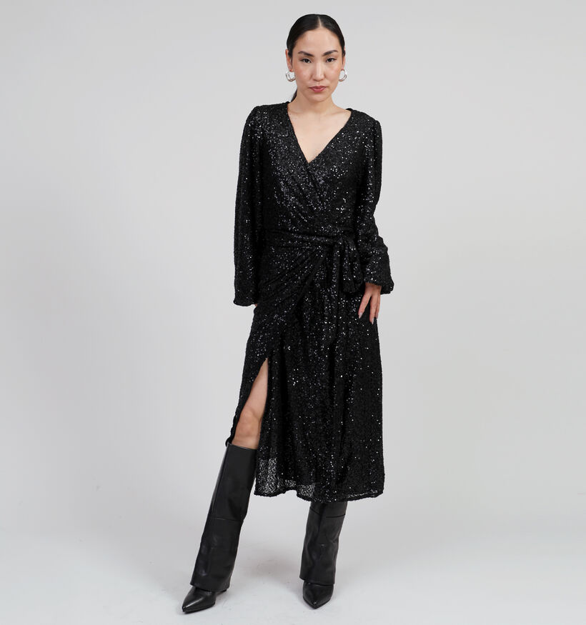Minus Manja Zwarte Midi jurk voor dames (349970)