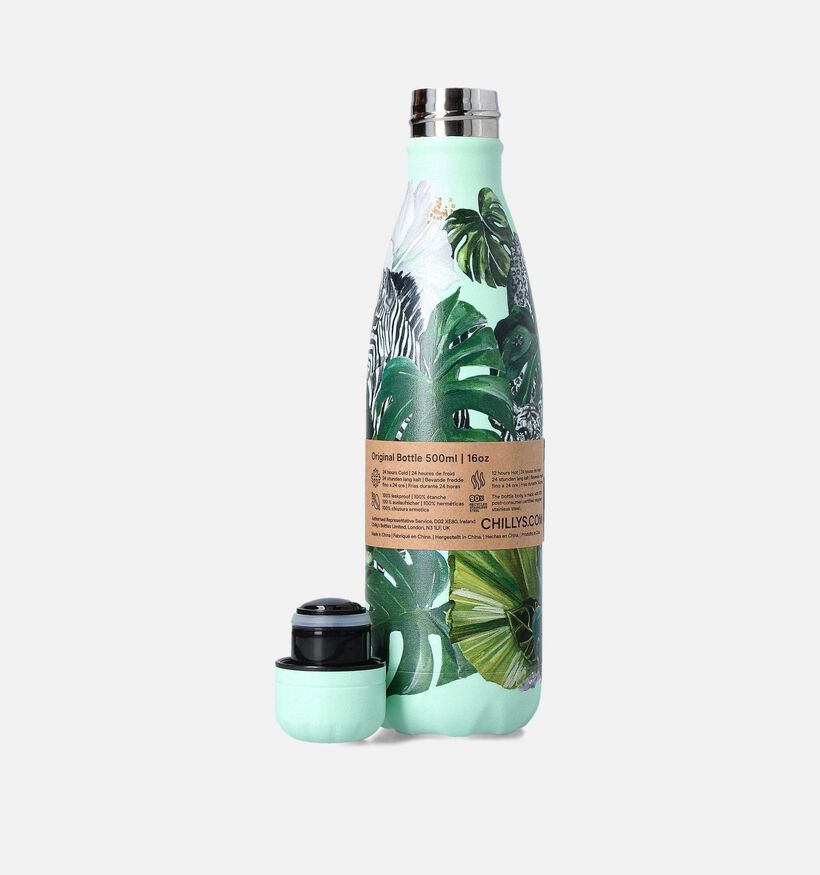 Chilly's Tropical Bottle 500ML Drinkfles in Pastel Groen met Print voor dames (365561)
