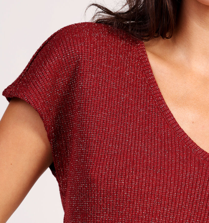 Vero Moda Faja T-shirt en Bordeaux pour femmes (366410)