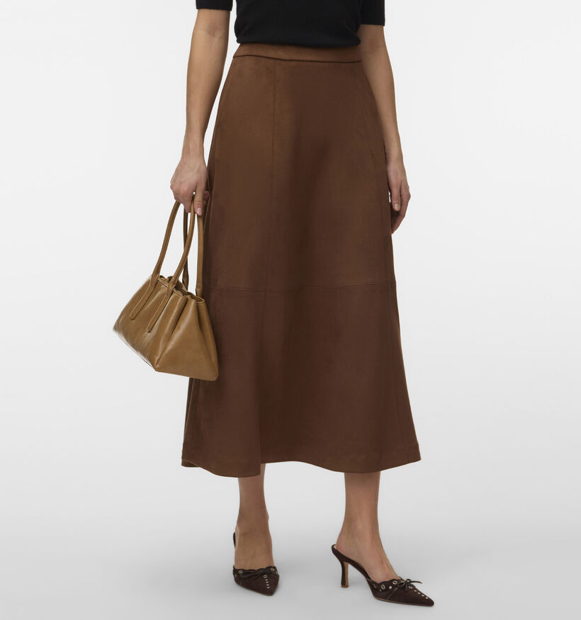 Vero Moda Jose Olive Bruine Lange Rok Suedelook voor dames (379690)