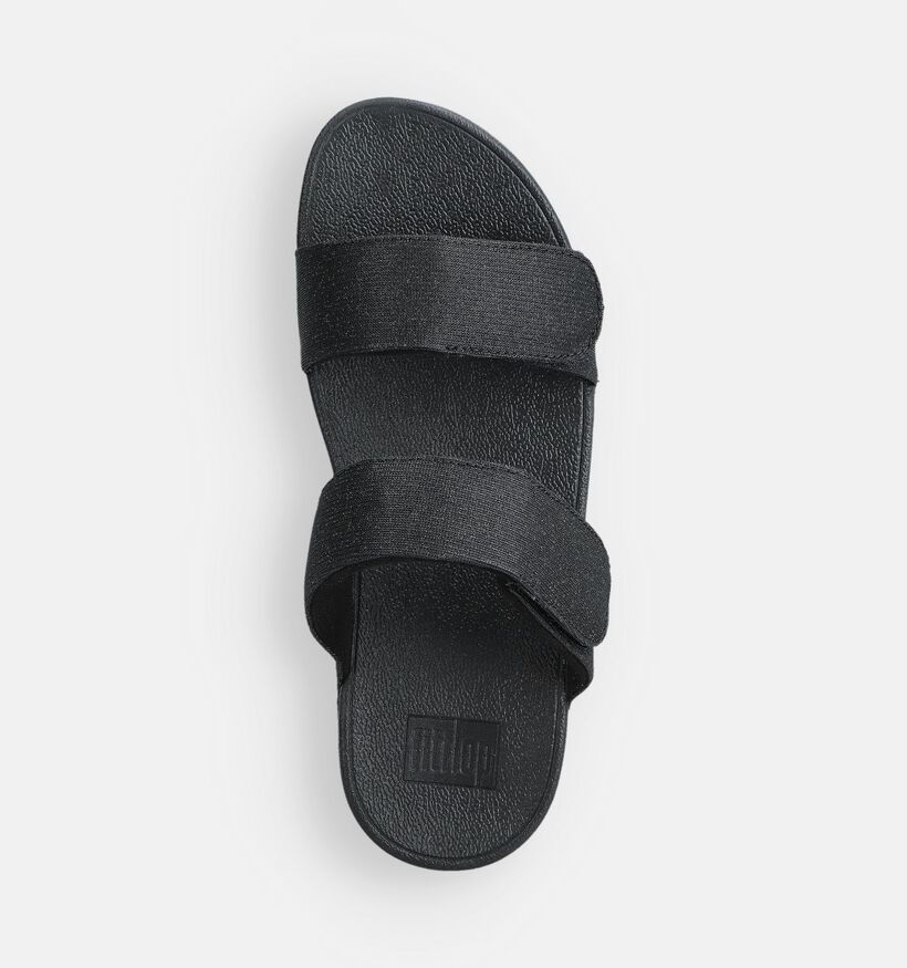 FitFlop Lulu Adjustable Shimmerlux Zwarte Slippers FitFlop Lulu Adjustable Shimmerlux Zwarte Slippers voor dames (372335)