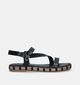 Tamaris Zwarte Platte sandalen voor dames (338256)