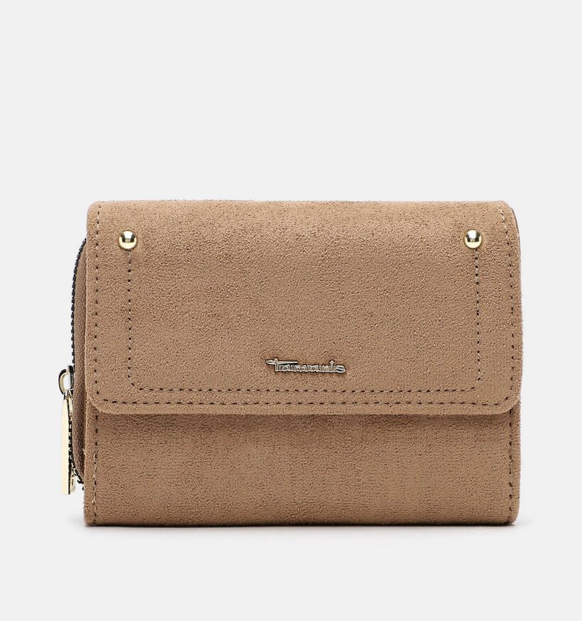 Tamaris Marina Suede Porte-monnaie zipp&eacute; en Beige pour femmes (378801)