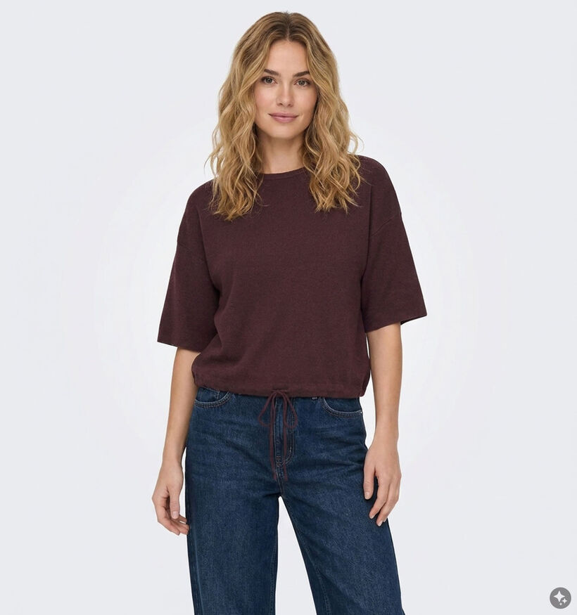 ONLY Carmakoma Siteri Pull en Bordeaux pour femmes (378385)
