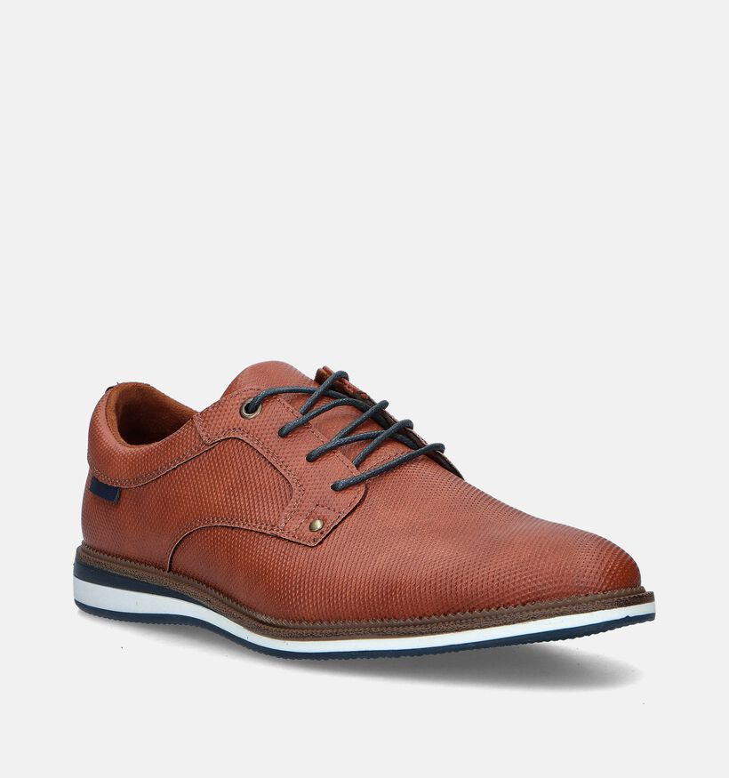 Lifestyle Chaussures à lacets en Cognac pour hommes (356527)