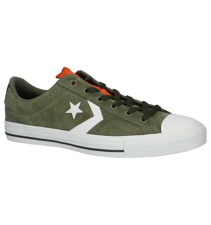 Converse Baskets basses en Vert kaki en daim (233489)