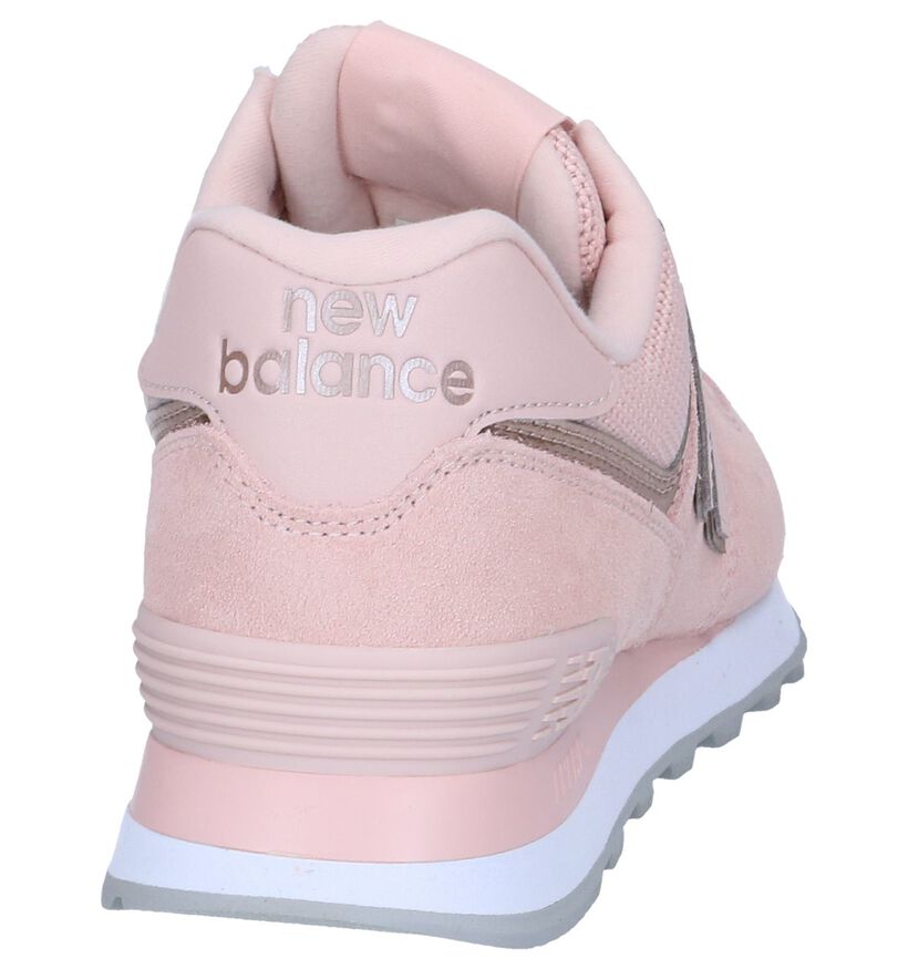 New Balance WL574 Roze Sneakers in daim (293644)