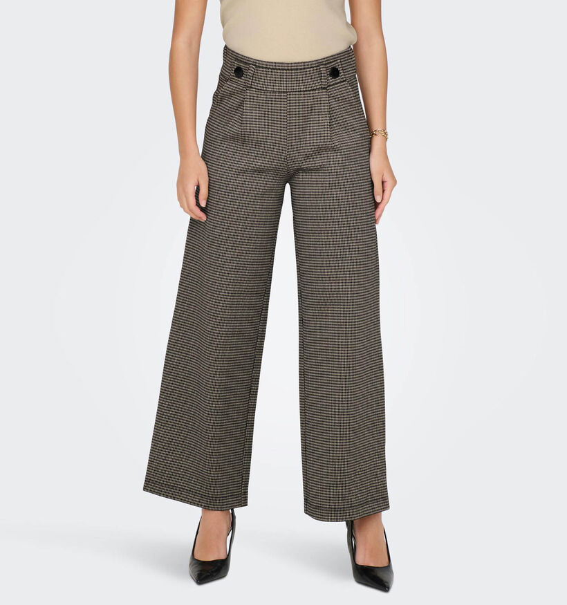JDY Geggo Pantalon large à carreaux en Beige pour femmes (331913)