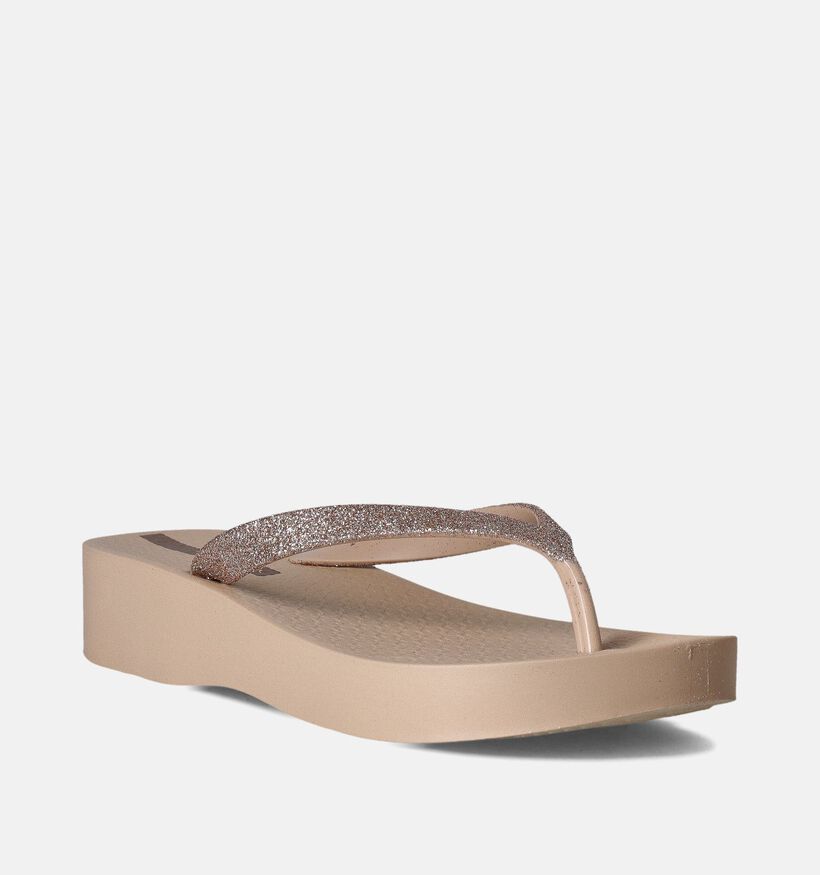 Ipanema Beige Teenslippers met plateau voor dames (356318)