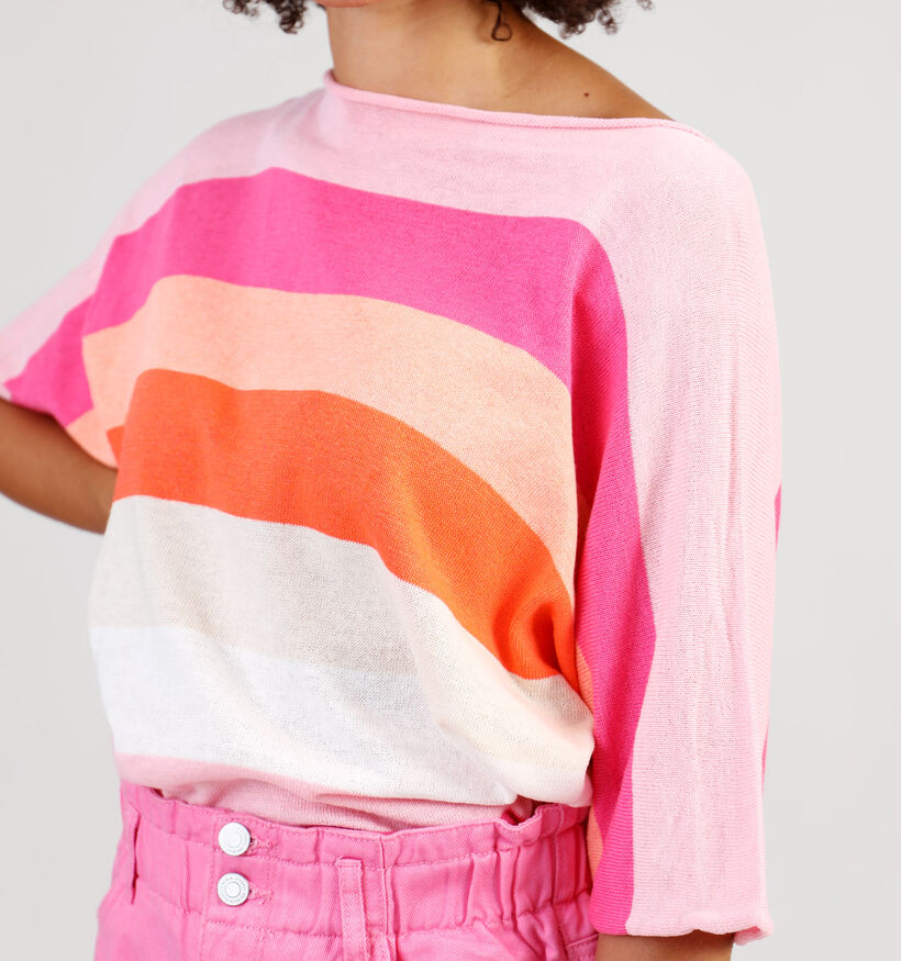 Dolce C. Pull rayé en Rose pour femmes (349563)