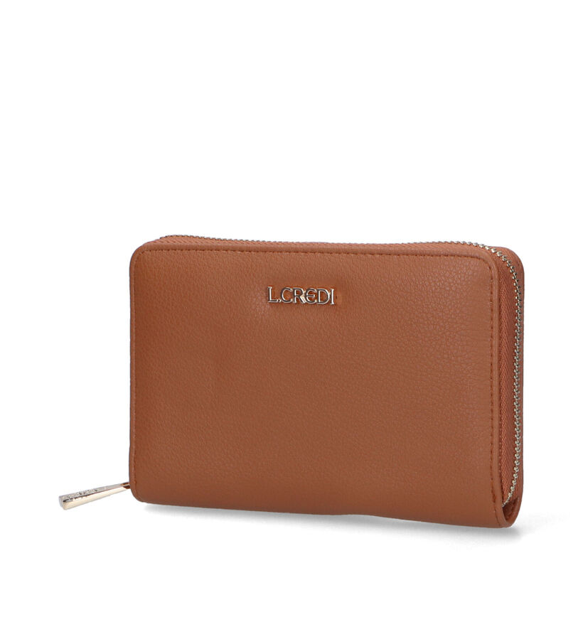L.Credi Filippa Zwarte Ritsportemonnee voor dames (341069)