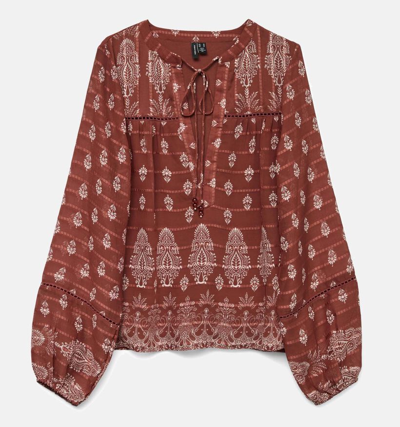 Vero Mode Hedi Bruine Blouse met Koordjes voor dames (353052)