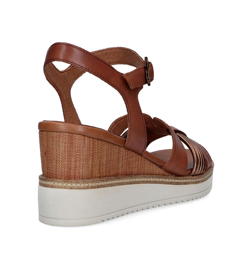 Tamaris Cognac Sandalen met sleehak voor dames (322301)