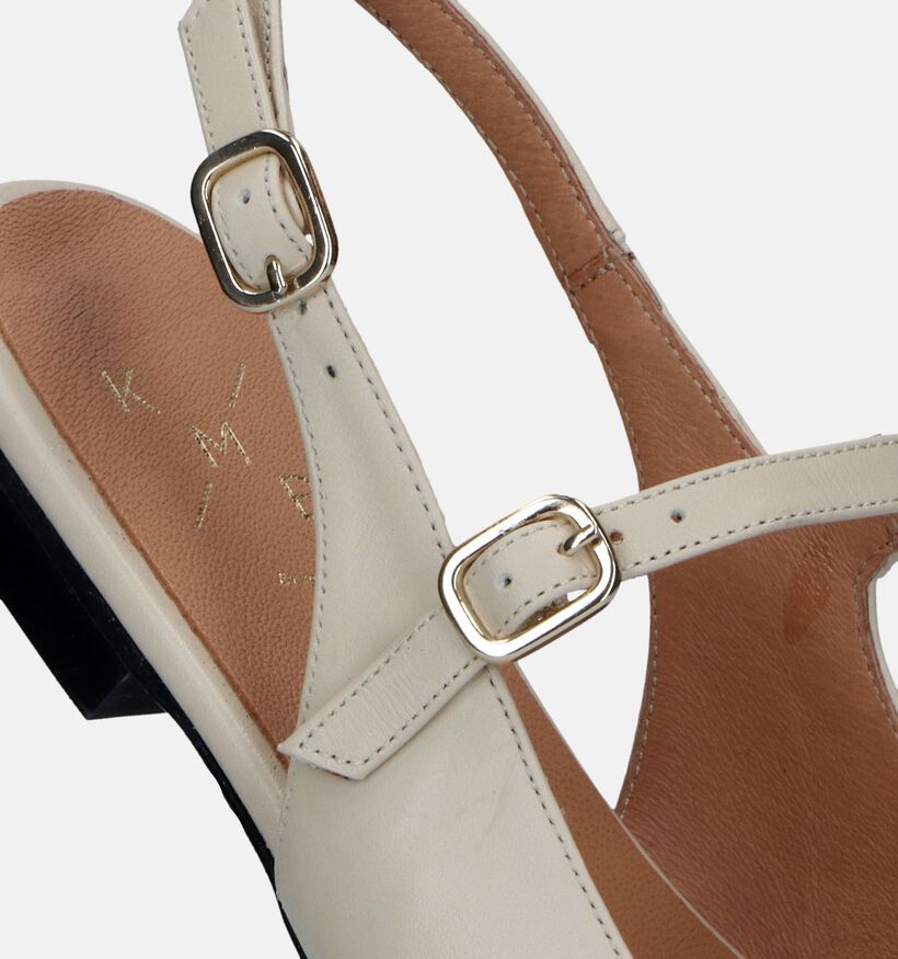 KMB Ecru Ballerina's met open hiel voor dames (349211)