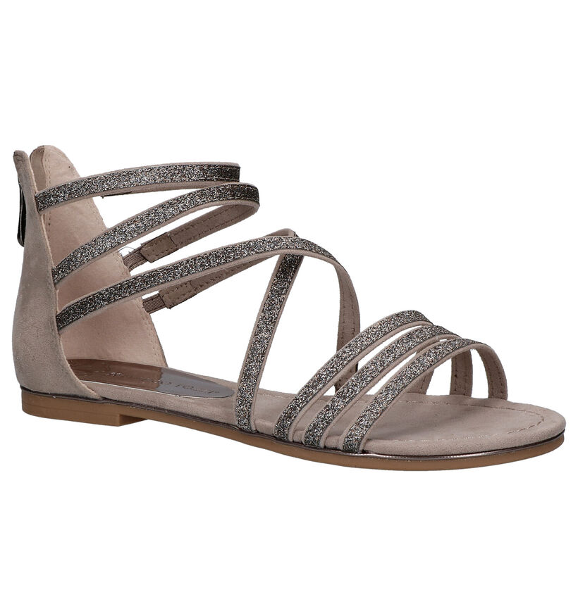 Marco Tozzi Taupe Sandalen in stof (270671)