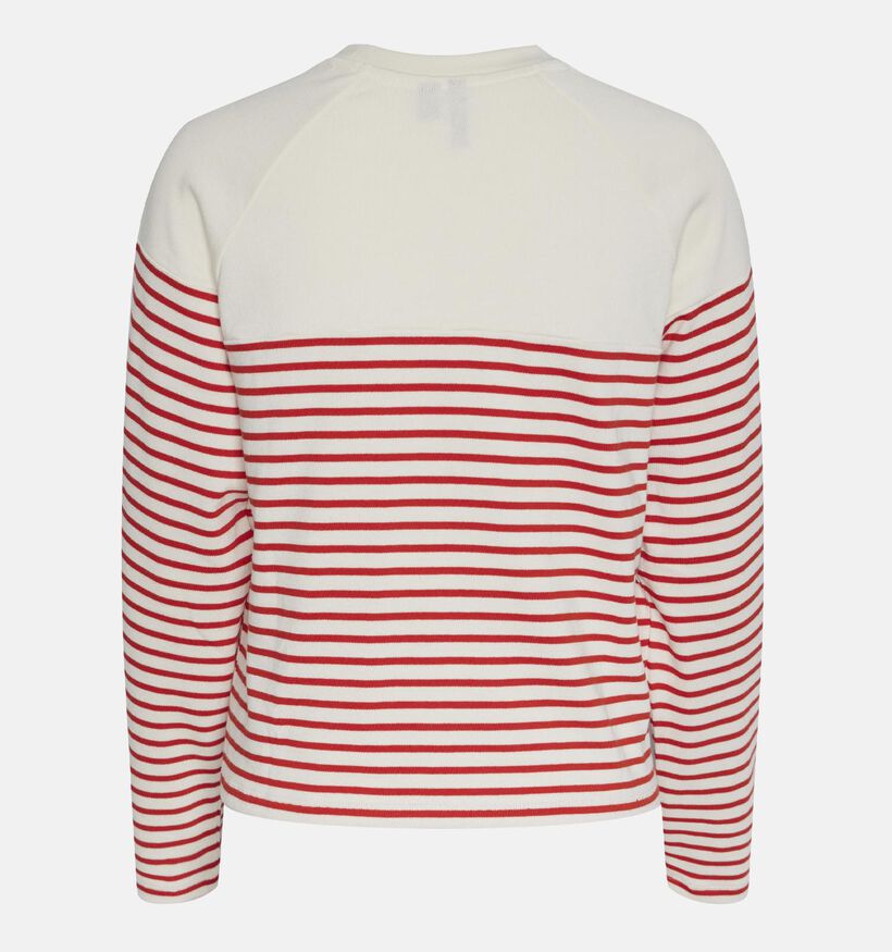 Pieces Mian Wit Gestreept Longsleeve T-shirt voor dames (337355)