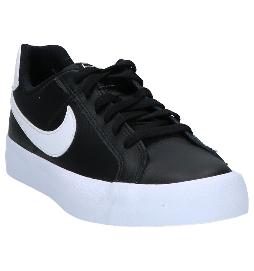 Nike Court Royale Baskets en Noir en cuir (261703)