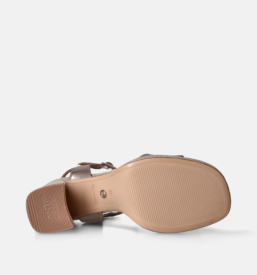 Tamaris Sandales avec talon carré en Bronze pour femmes (354388)