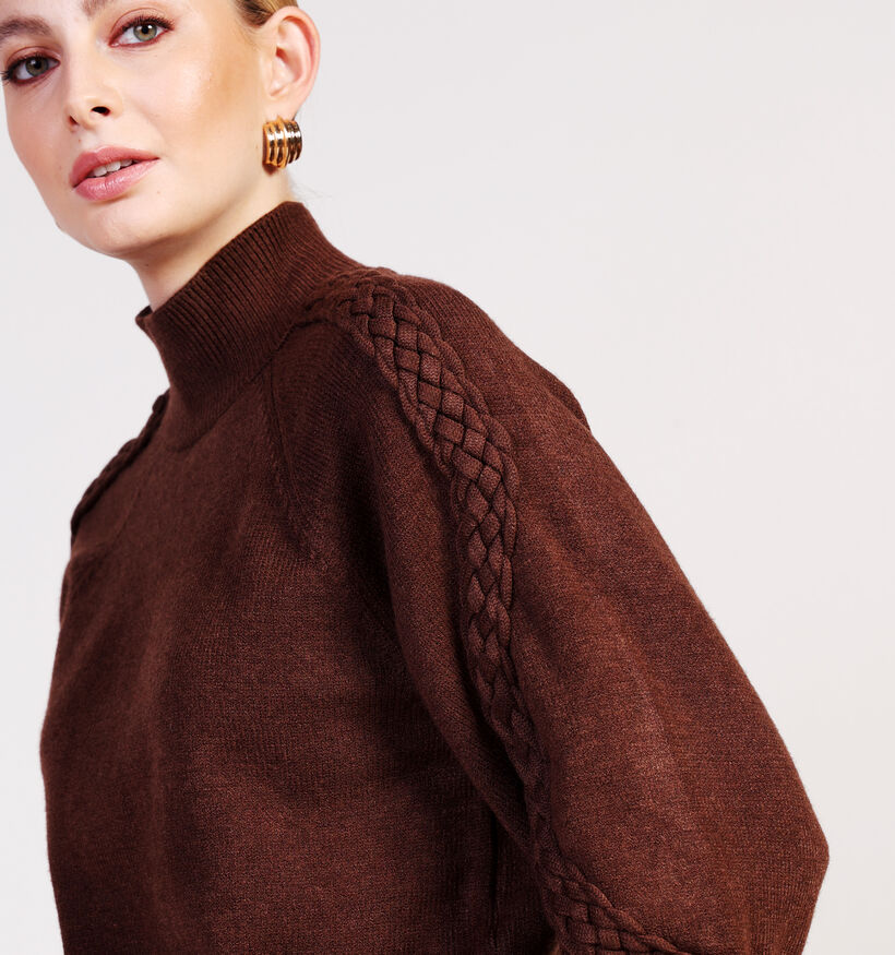 Minus MSvera Donkerbruine High Neck Pull voor dames (361733)