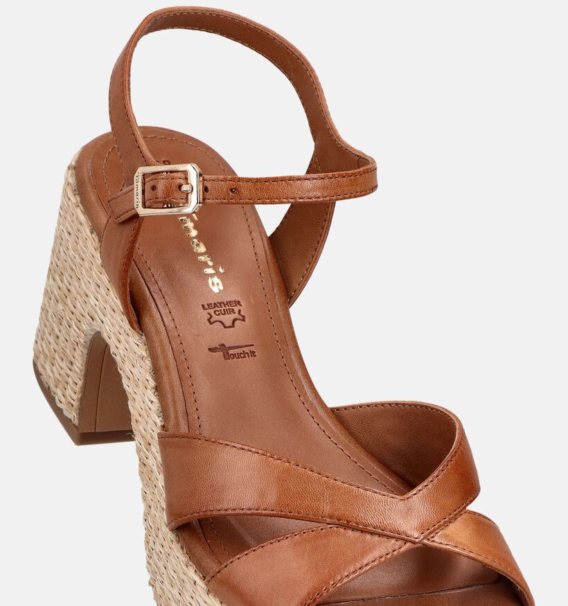Tamaris ANTISlide Sandales &agrave; talons en Cognac pour femmes (371693)