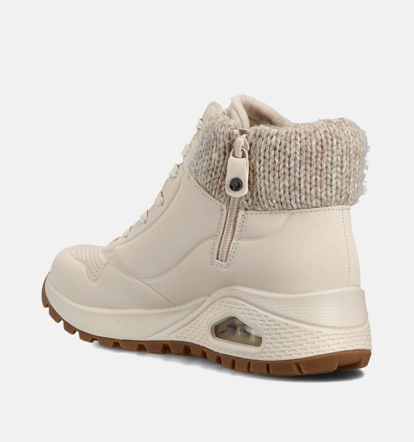 Skechers Uno Rugged Darling Daze Ecru Boots met Veter en Rits voor dames (377967)
