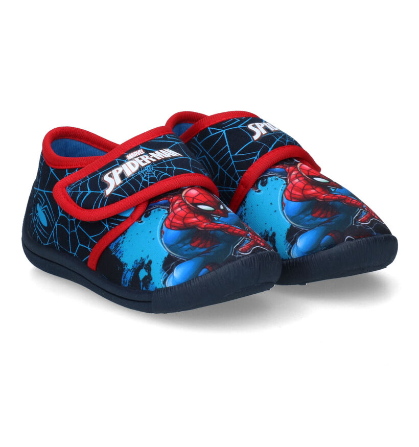 Spiderman Pantoufles fermées en Bleu foncé en textile (313629)