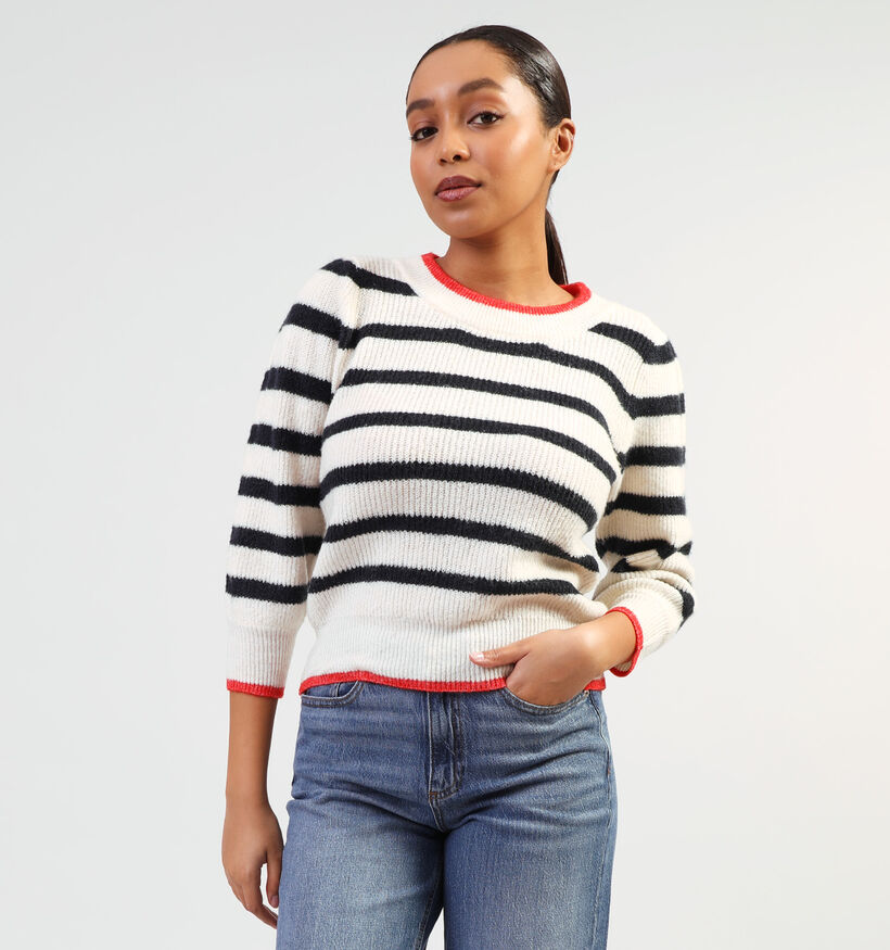 Vero Moda Vigga Ecru Gestreepte trui voor dames (352175)