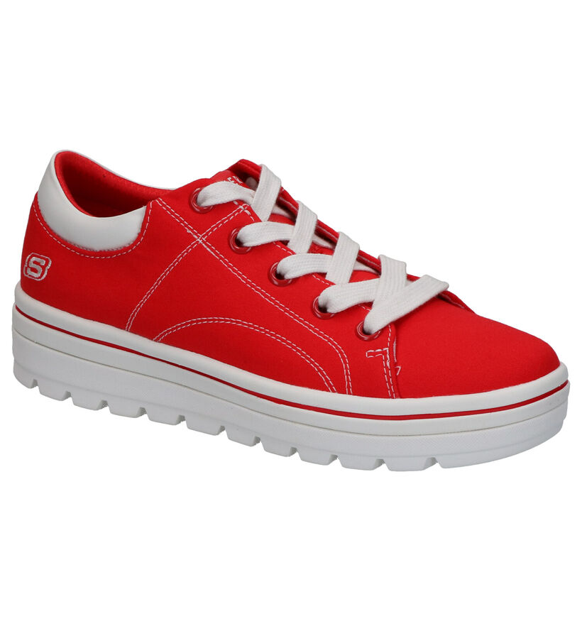 Skechers Street Cleats Baskets en Rouge en textile (266903)