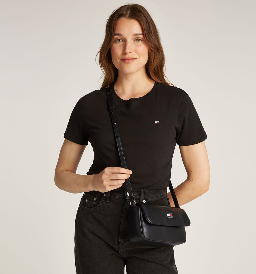 Tommy Hilfiger TJW Pillow Flap Zwarte Crossbody tas voor dames (349985)