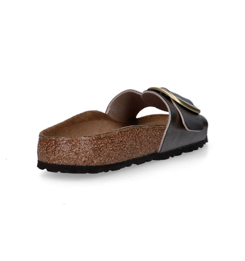 Birkenstock Madrid Birko-Flor Zwarte Slippers voor dames (338048)