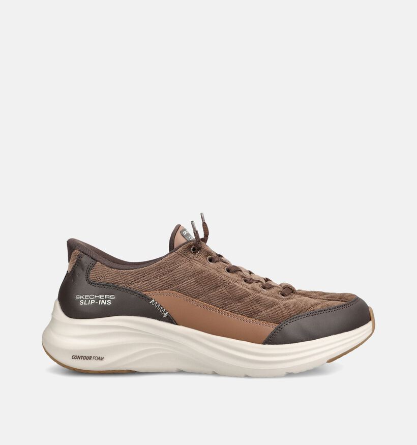 Skechers Contour Foam Cordelux Bruine Slip-ins voor heren (376900) - geschikt voor steunzolen