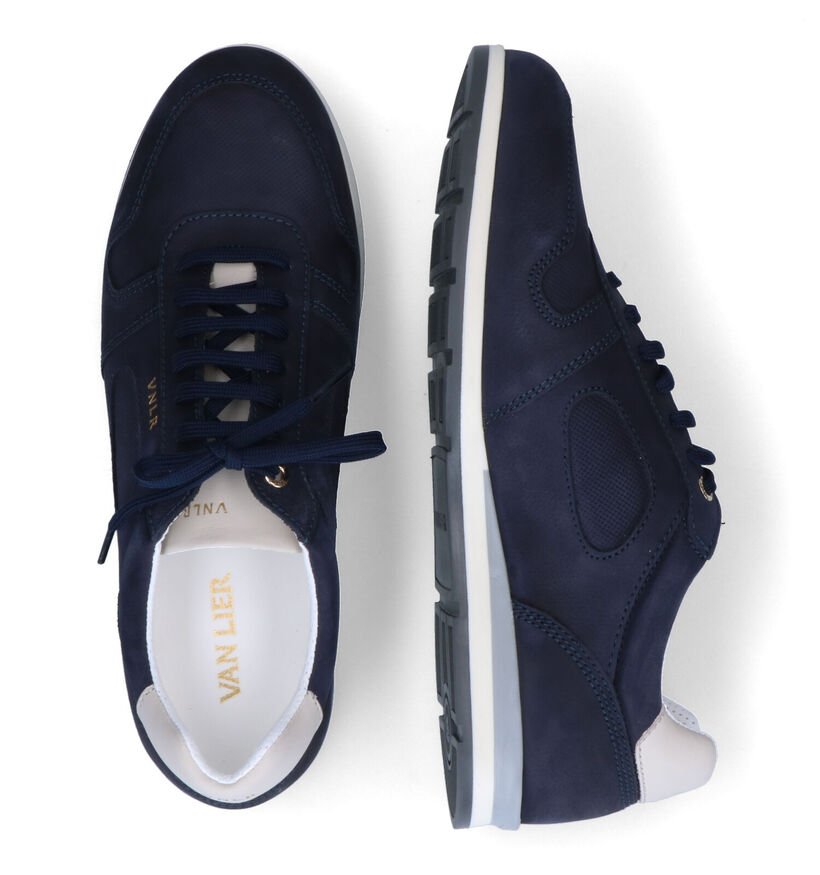 Van Lier Chaussures à lacets en Bleu foncé en nubuck (307840)