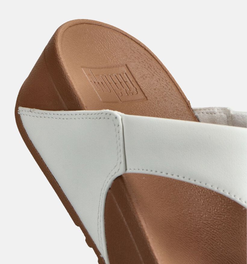 FitFlop Lulu Leather Toepost Zwarte Teenslippers FitFlop Lulu Leather Witte Slippers voor dames (368667)