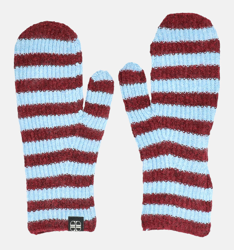 Laurent David Blauwe/Bordeaux Sjaal en Handschoenen Set voor dames (384371)