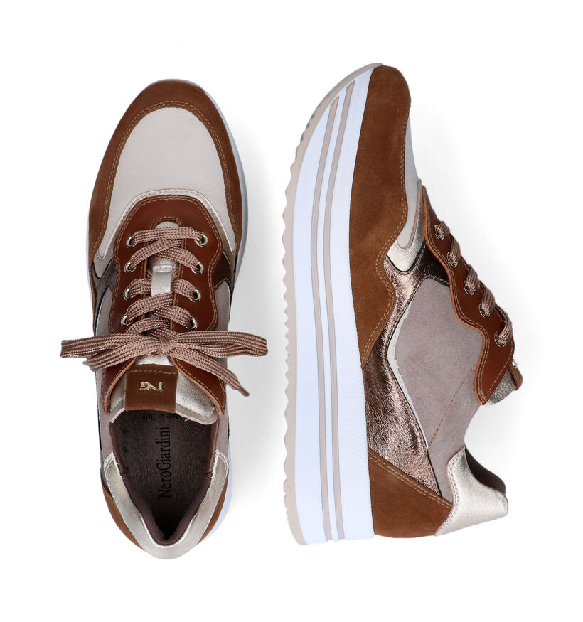 NeroGiardini Cognac Sneakers voor dames (314536) - geschikt voor steunzolen