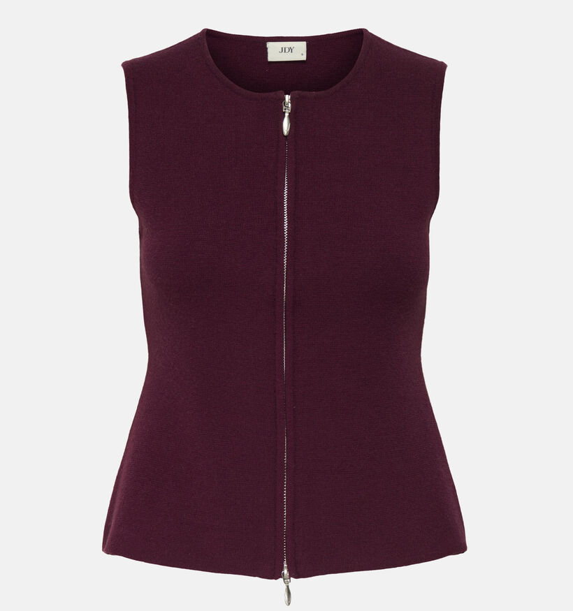 JDY Riley Zip Débardeur en Bordeaux pour femmes (362433)