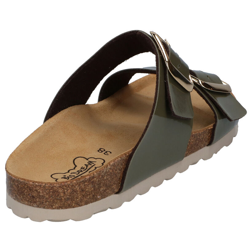 Bio Dream Kaki Slippers in kunstleer (292438)