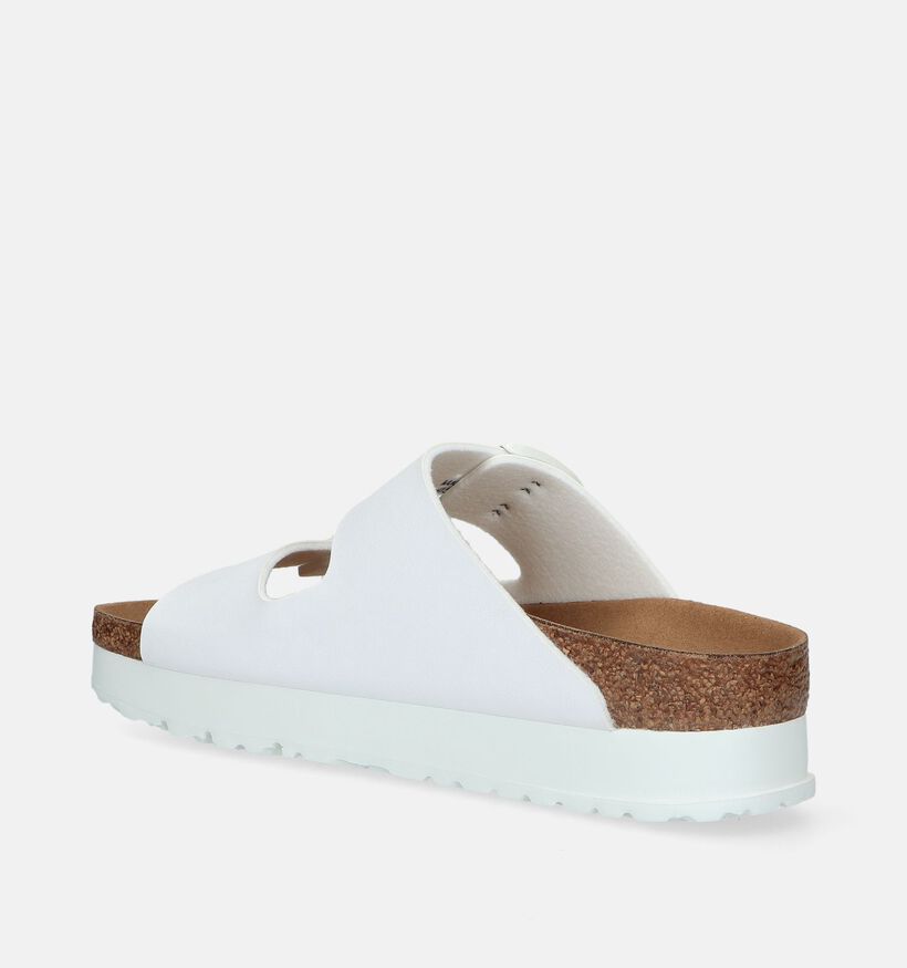 Birkenstock Arizona Pap Flex Platform Witte Slippers voor dames (338037)