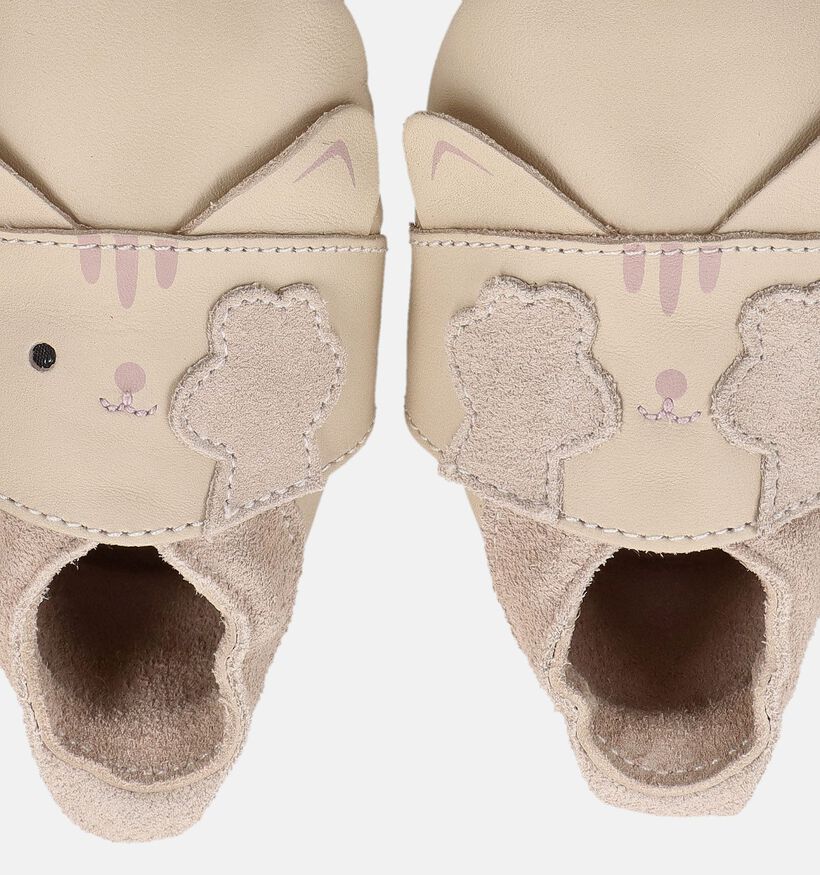 Bobux Soft Sole Peek A Boo Kitty Beige Kruipschoenen voor meisjes (370024)