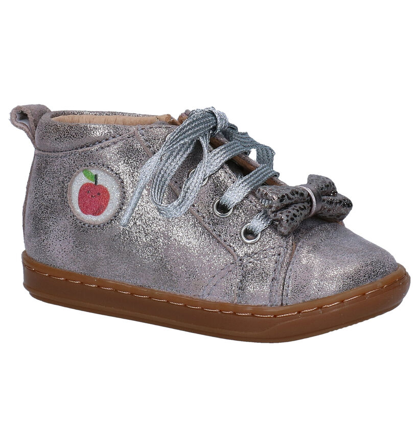 Shoo Pom Bouba Zippy Chaussures à Lacets en Argent en daim (295714)